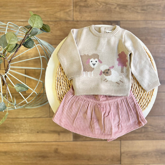 Completo gonna pantalone e maglioncino Sheep