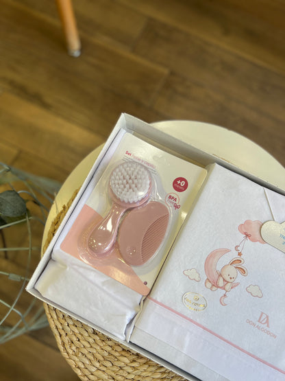Set lettino + kit spazzole Bunny rosa