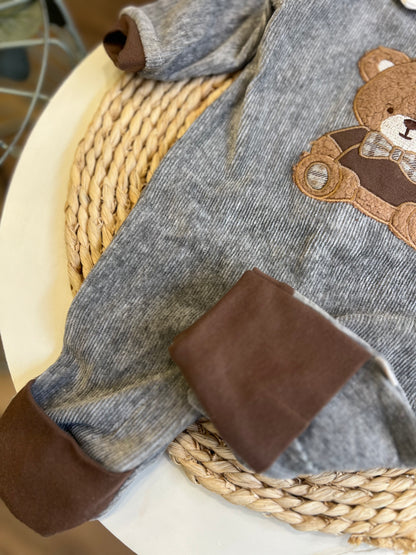 Tutina costine grigia Teddy