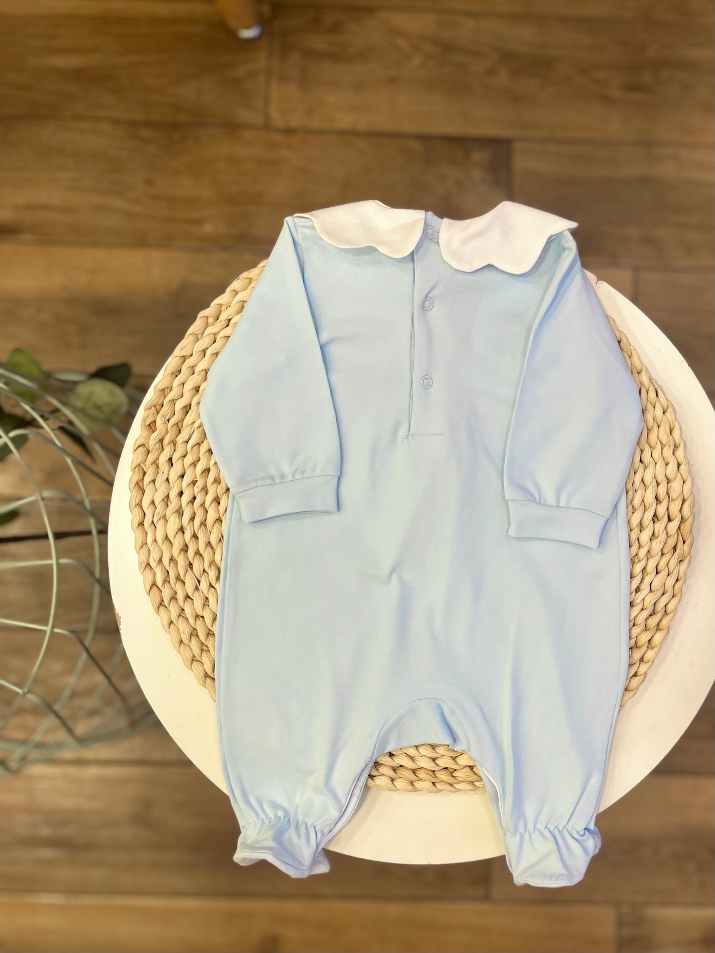 Tutina in cotone con colletto
