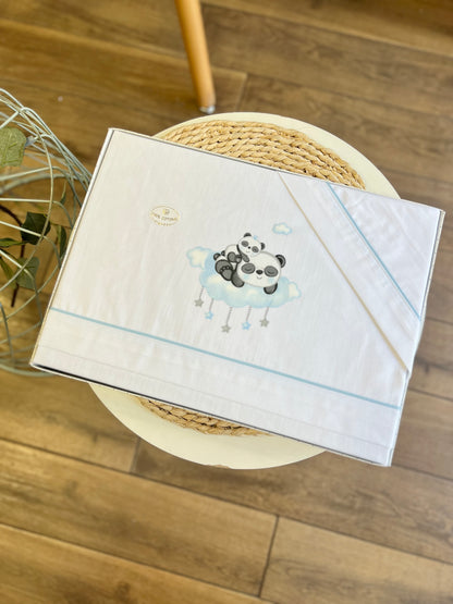 Set carrozzina Panda azzurro