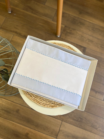 Set carrozzina Bianco/Celeste personalizzabile