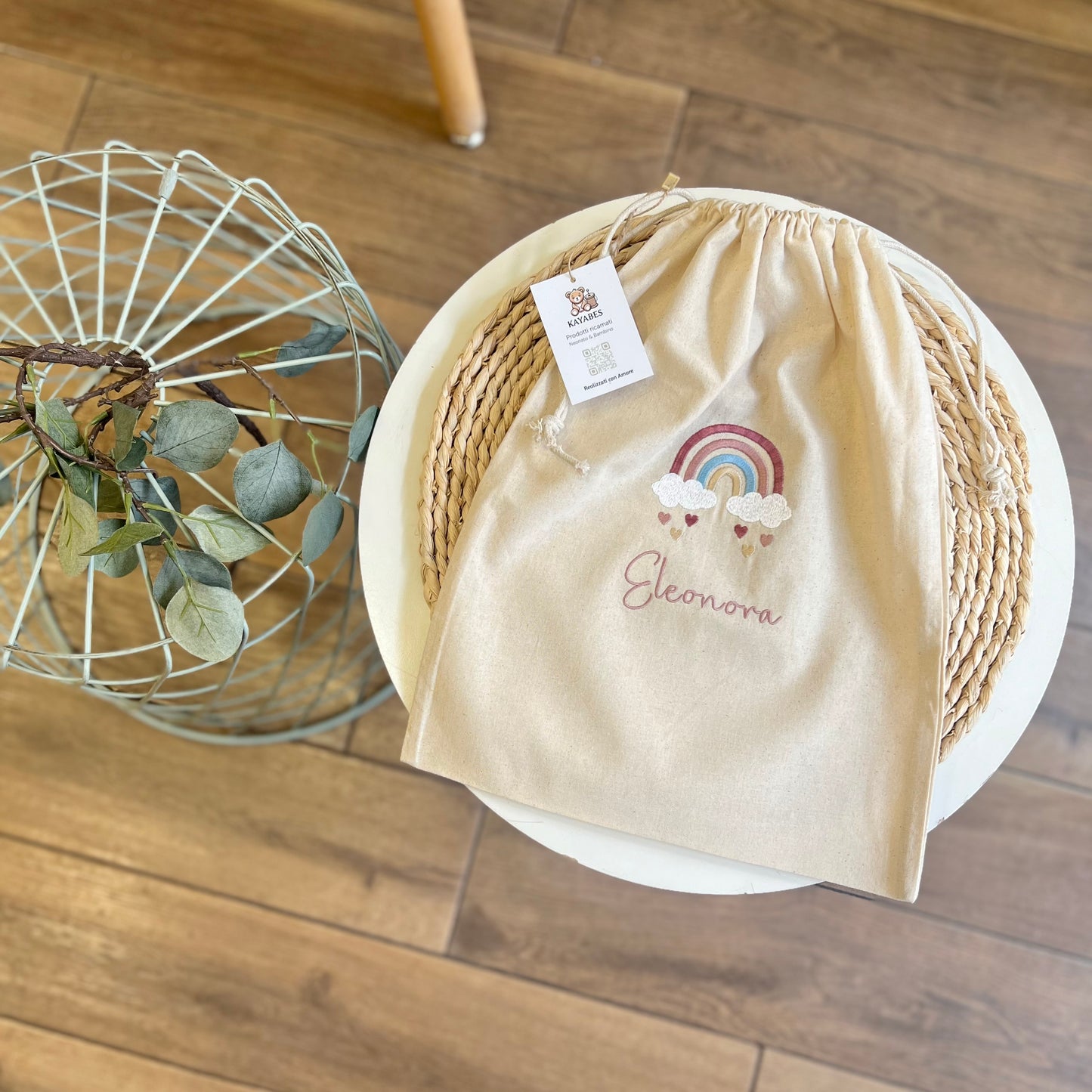 Sacchetto in cotone biologico personalizzato grande