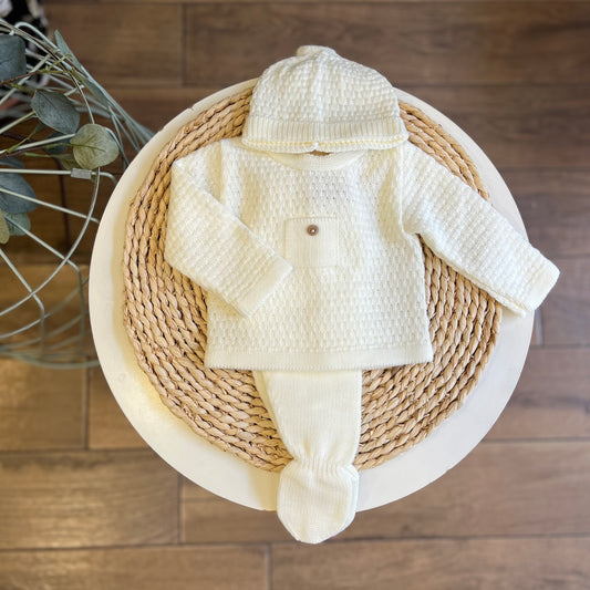 Completo invernale con cappellino Latte