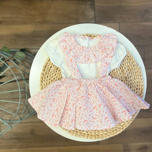 Completo body e gonnellina con fiorellini