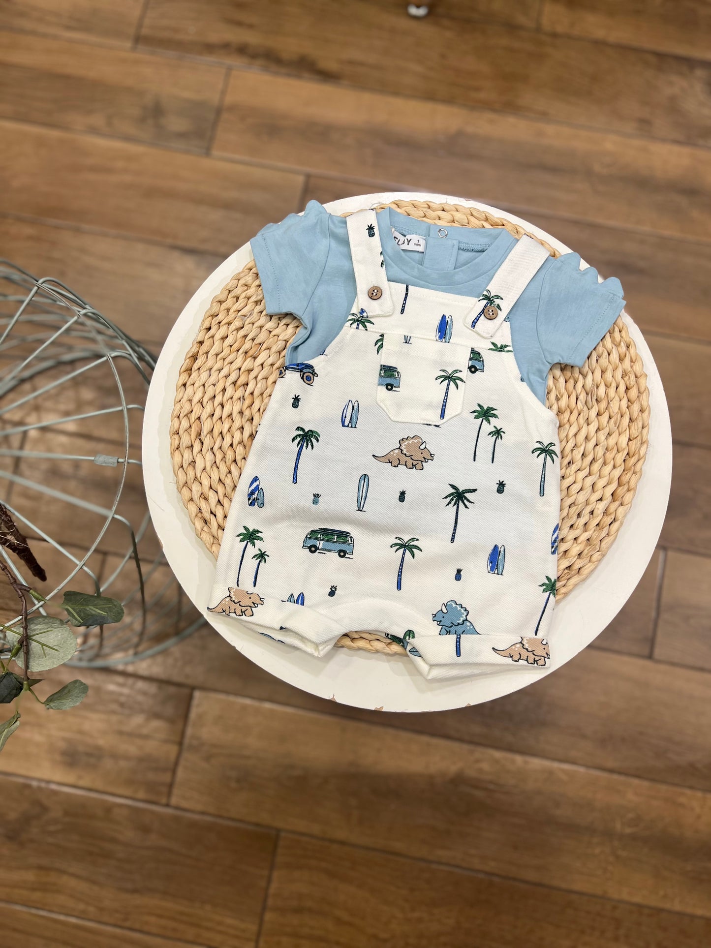 Salopette e t-shirt Dino