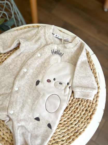 Tutina ciniglia We are family beige