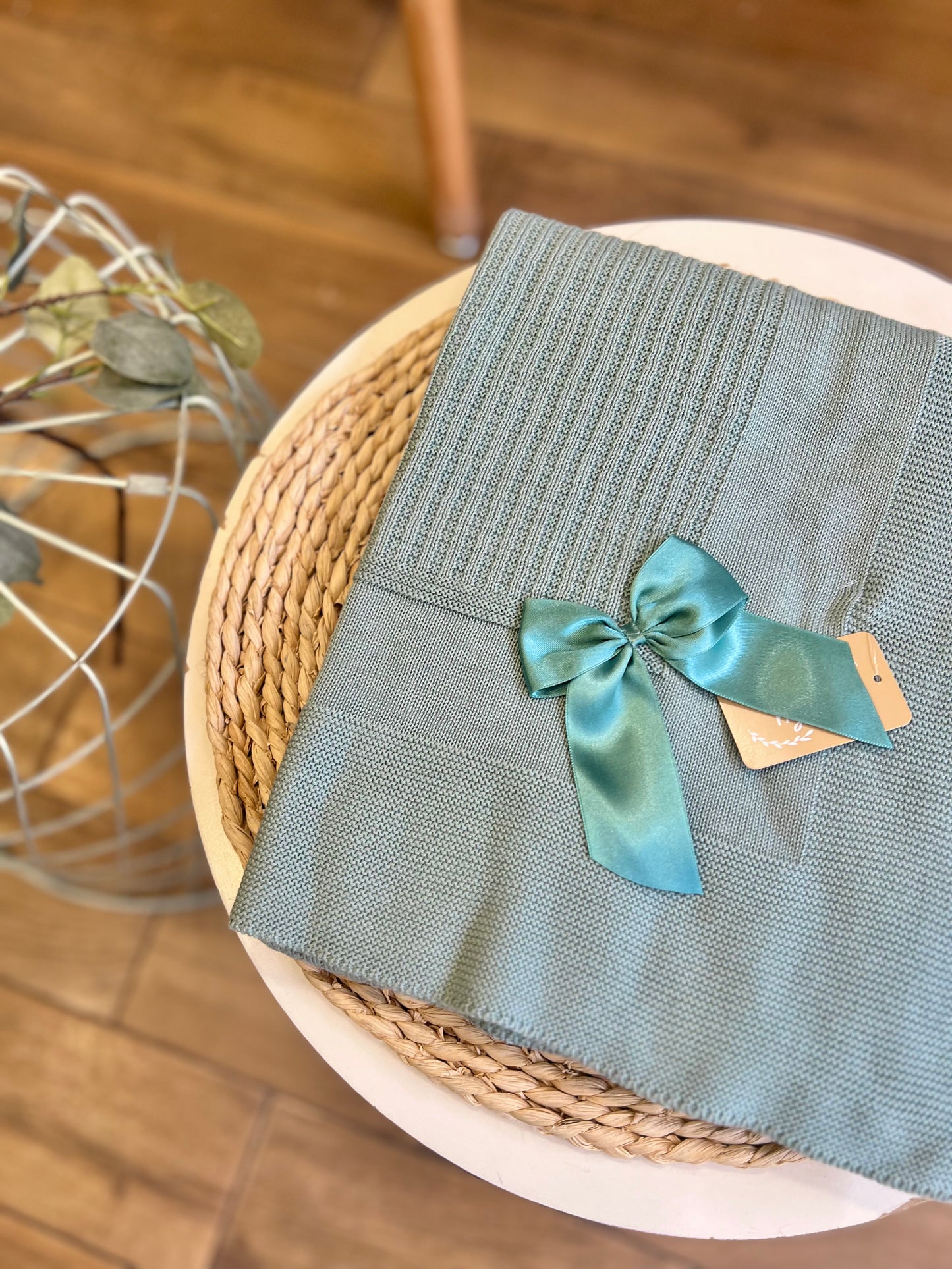 Coperta primavera/estate con fiocco in raso Verde