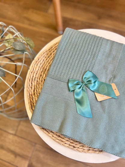 Coperta primavera/estate con fiocco in raso Verde