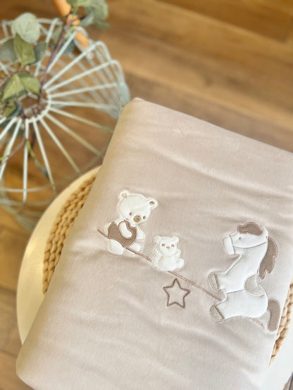 Coperta in ciniglia Cavalluccio beige