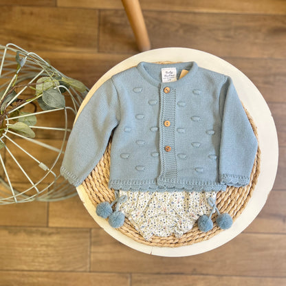 Completo invernale cardigan e culotte Azul