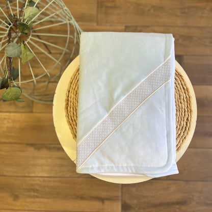 Coperta ciniglia Celeste punto smock