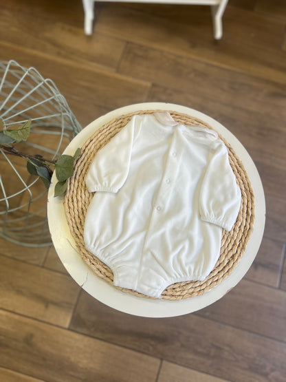 Pagliaccetto in ciniglia Fiocco beige