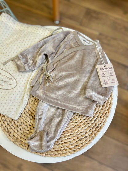 Tutina in ciniglia Soft Bamboo Beige Pietra