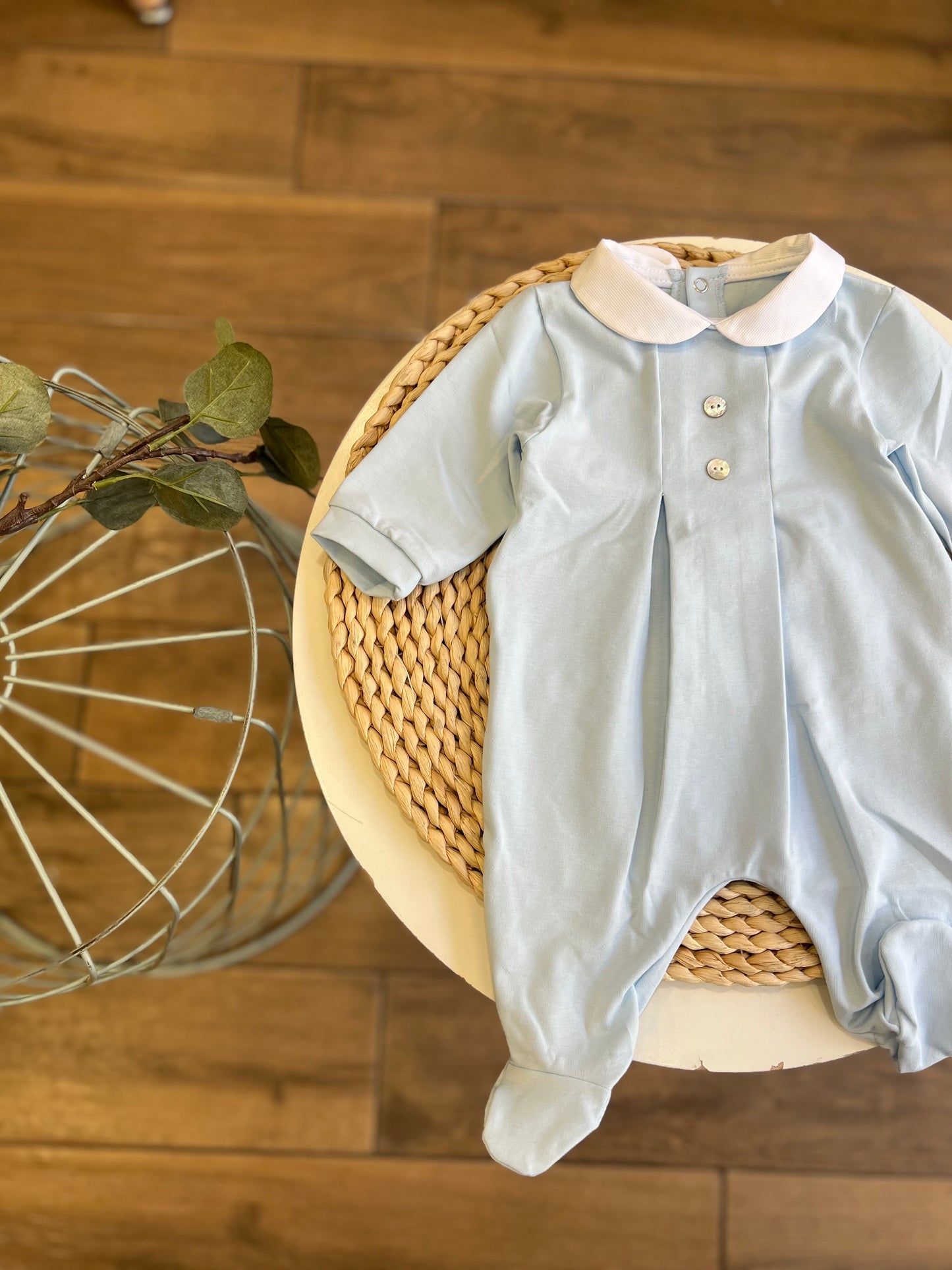 Tutina in cotone celeste