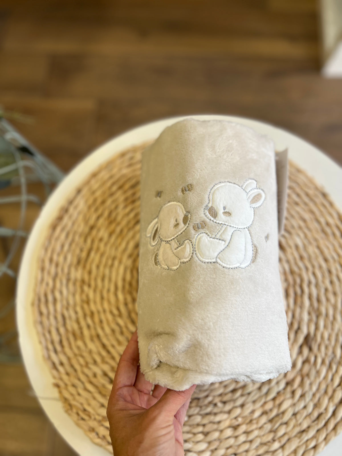 Copertina in pile Bunny beige