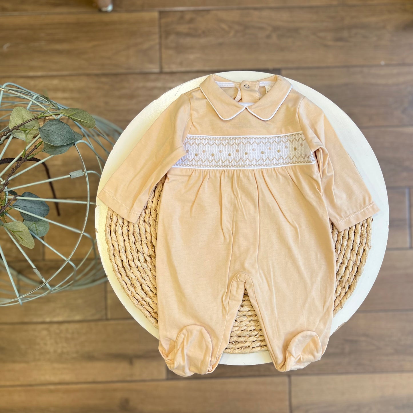 Tutina in cotone punto smock