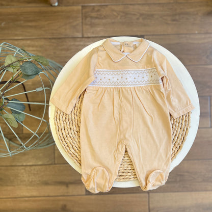Tutina in cotone punto smock