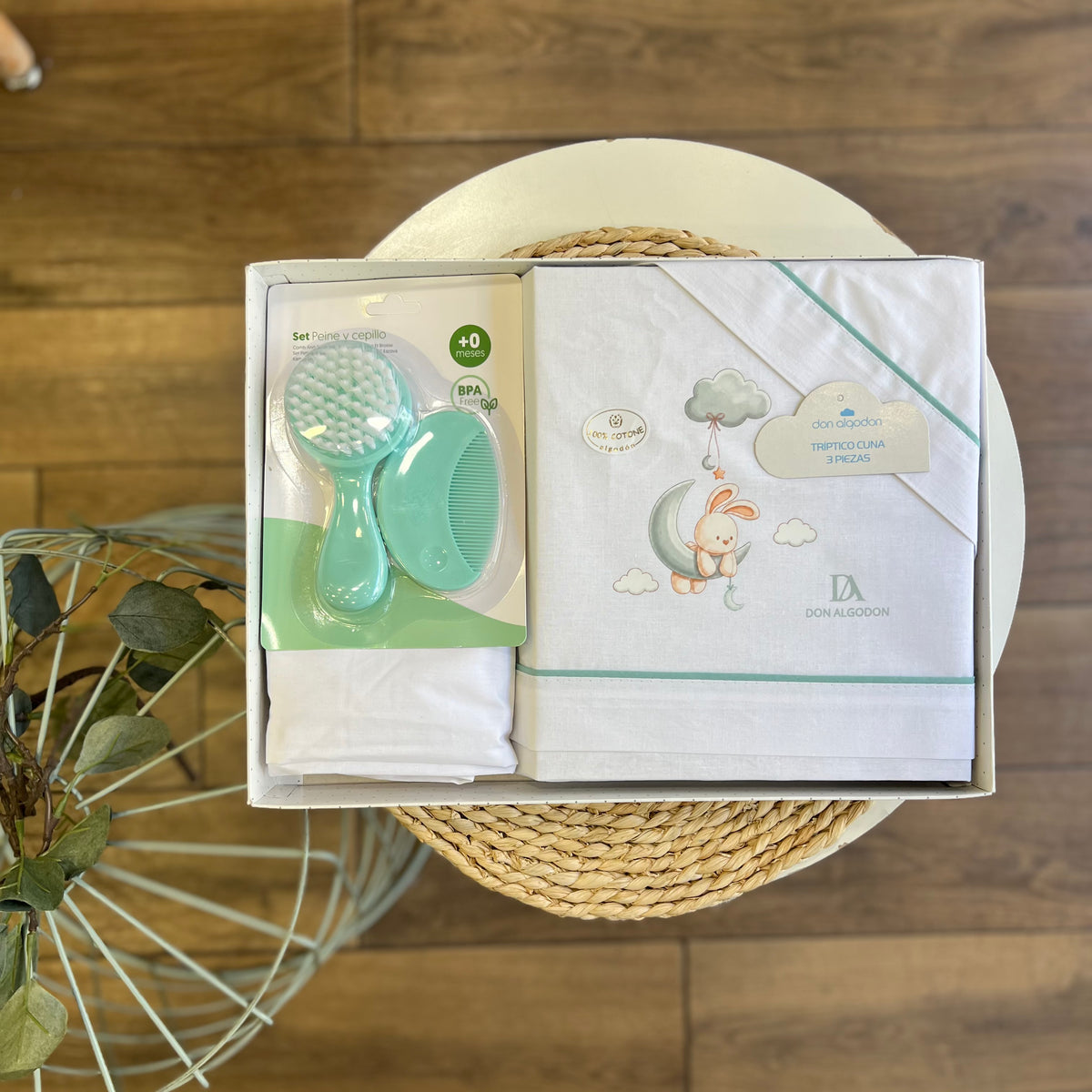 Set lettino + kit spazzole Bunny verde