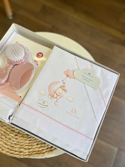 Set lettino + kit spazzole Bunny rosa