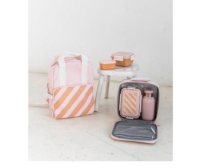 Borsa Termica Rigida Monnëka Big Stripes Pink Personalizzabile