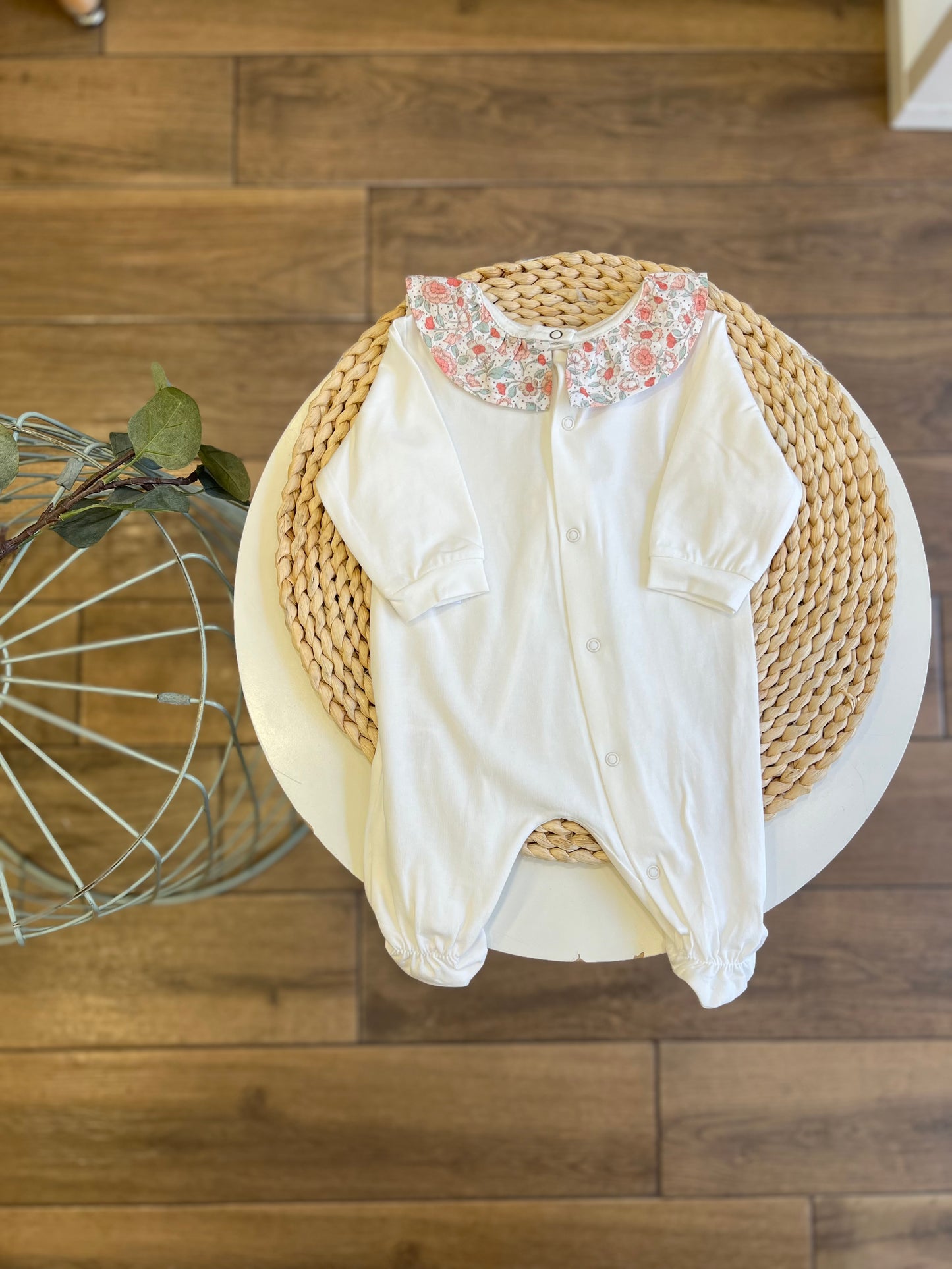 Tutina in cotone colletto Flower