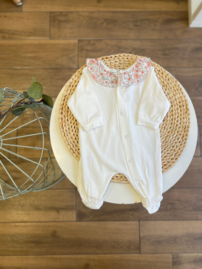 Tutina in cotone colletto Flower