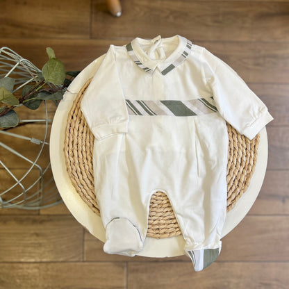 Tutina in cotone Righe verde