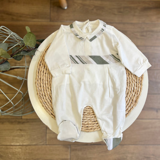 Tutina in cotone Righe verde