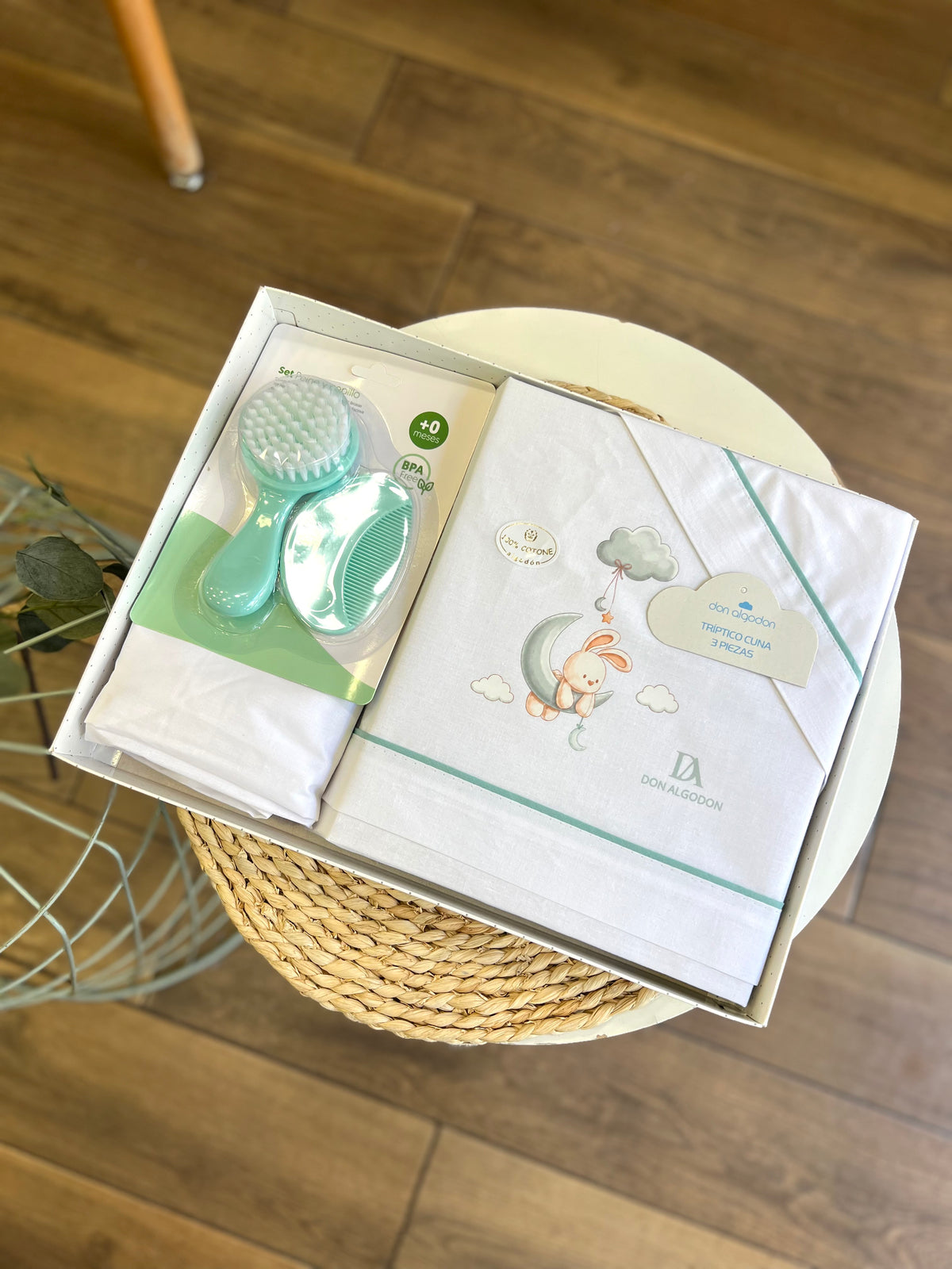 Set lettino + kit spazzole Bunny verde