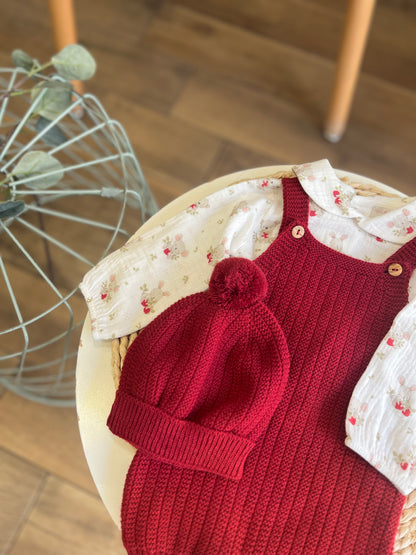 Completo invernale camicia, cappellino e salopette