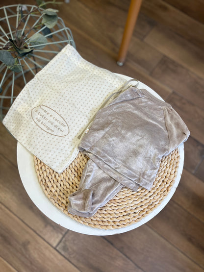 Tutina in ciniglia Soft Bamboo Beige Pietra