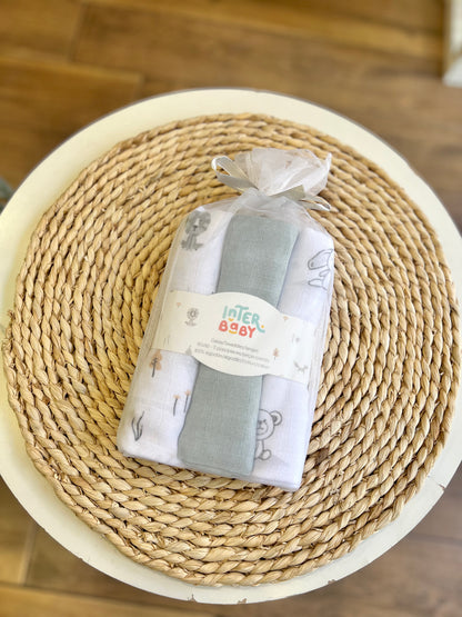 Set 3 quadrati Safari grigio
