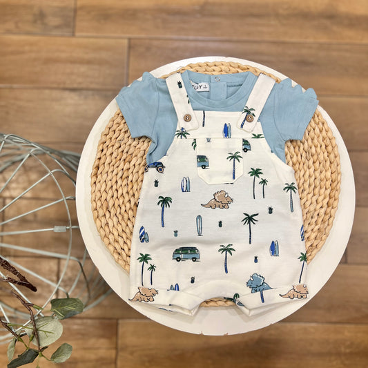 Salopette e t-shirt Dino