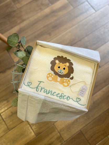 Copertina estiva in cotone Bamboo personalizzata con disegno e nome