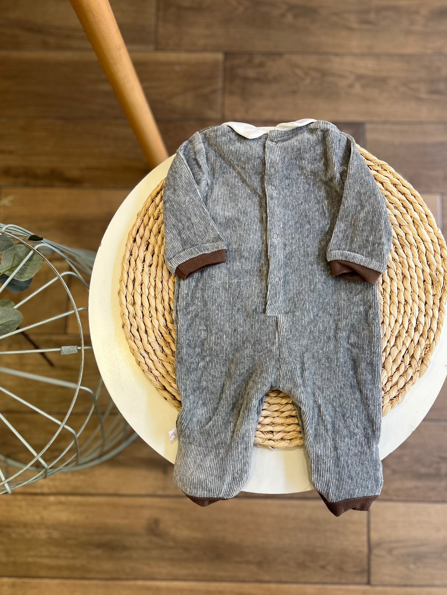 Tutina costine grigia Teddy