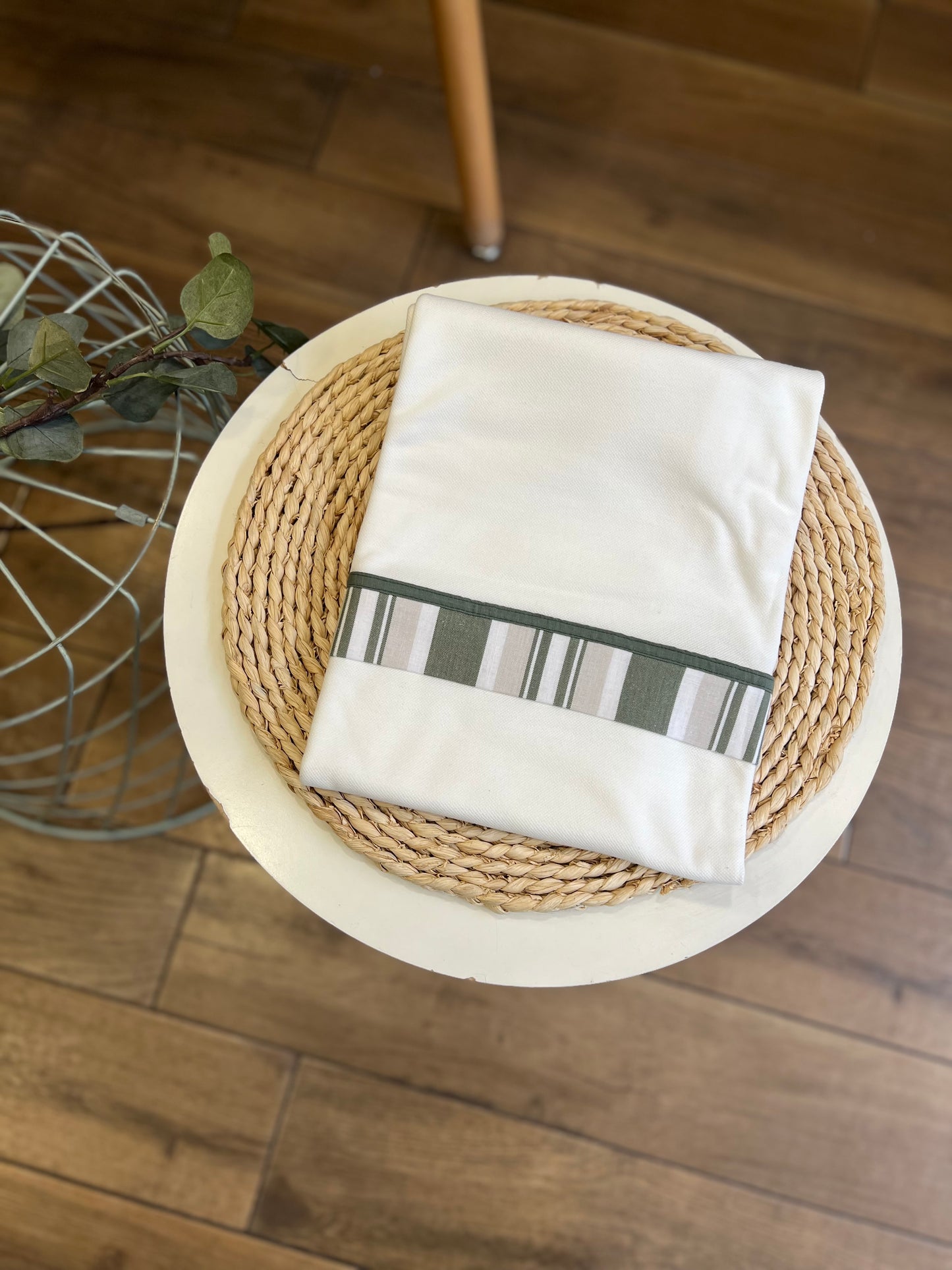 Coperta in cotone righe verdi