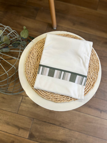 Coperta in cotone righe verdi