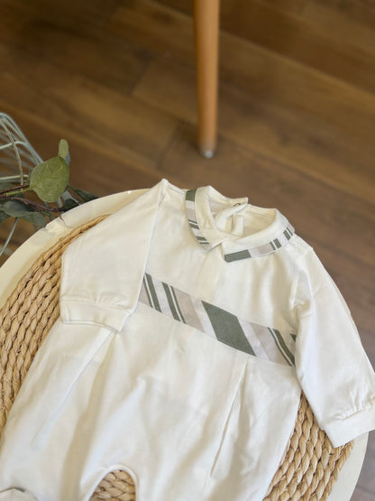 Tutina in cotone Righe verde
