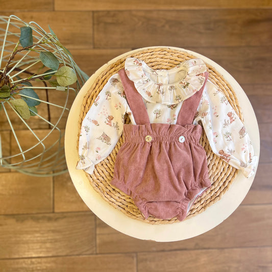 Completo salopette costine camicia Maquillage