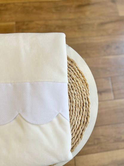 Coperta Petalo in ciniglia Panna
