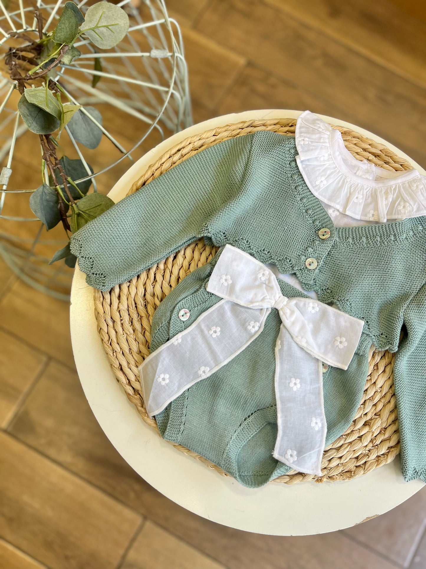 Set 3 pezzi Fiocco Verde