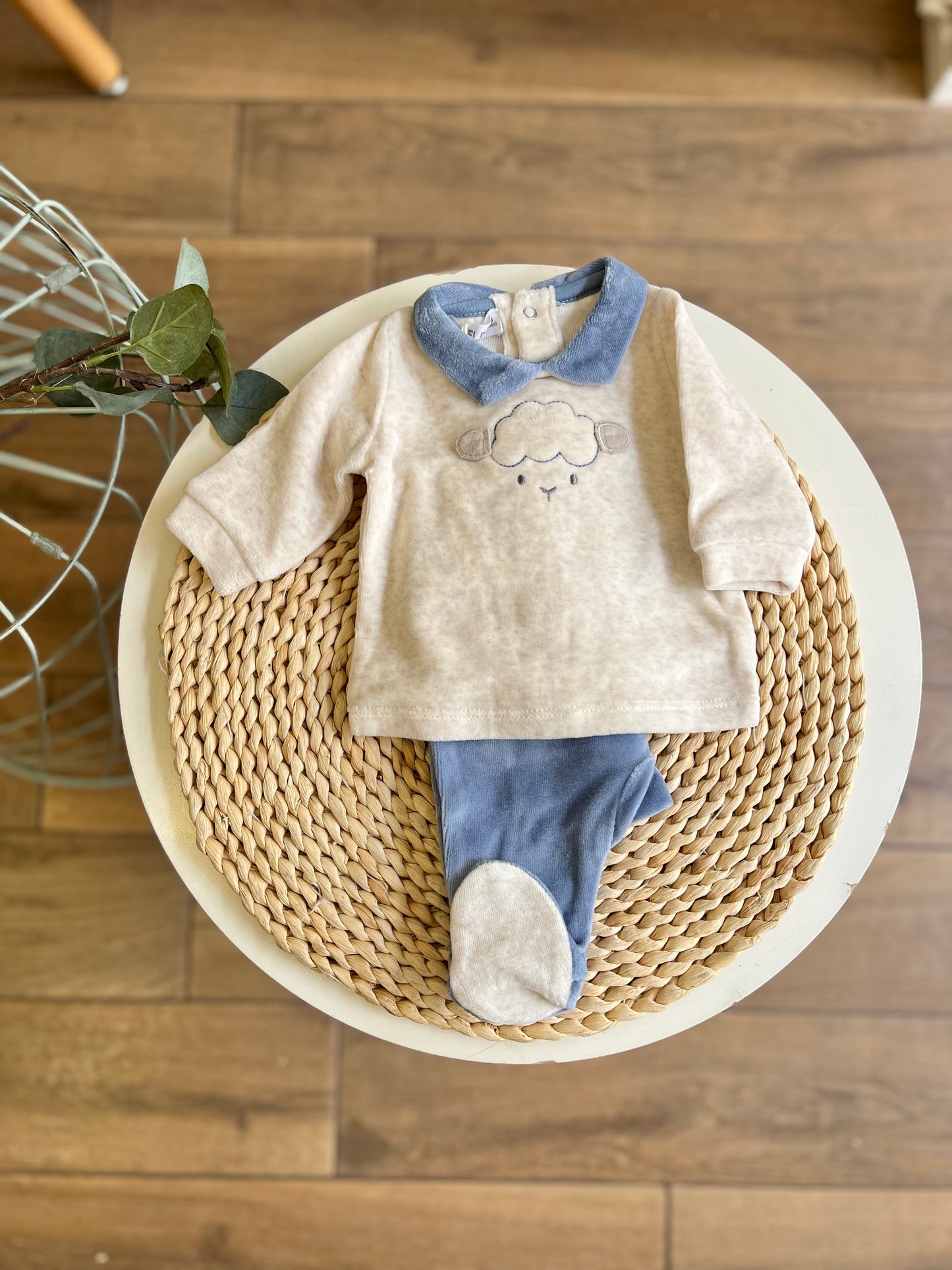 Completo in ciniglia Sheep azzurra
