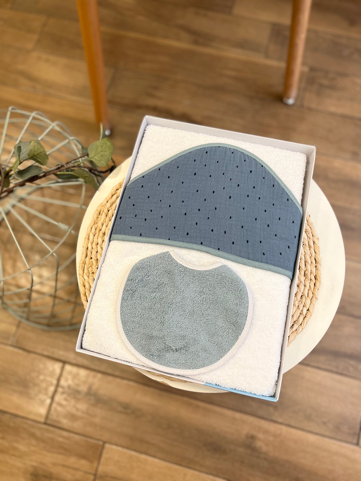 Accappatoio triangolo con bavetta Blu