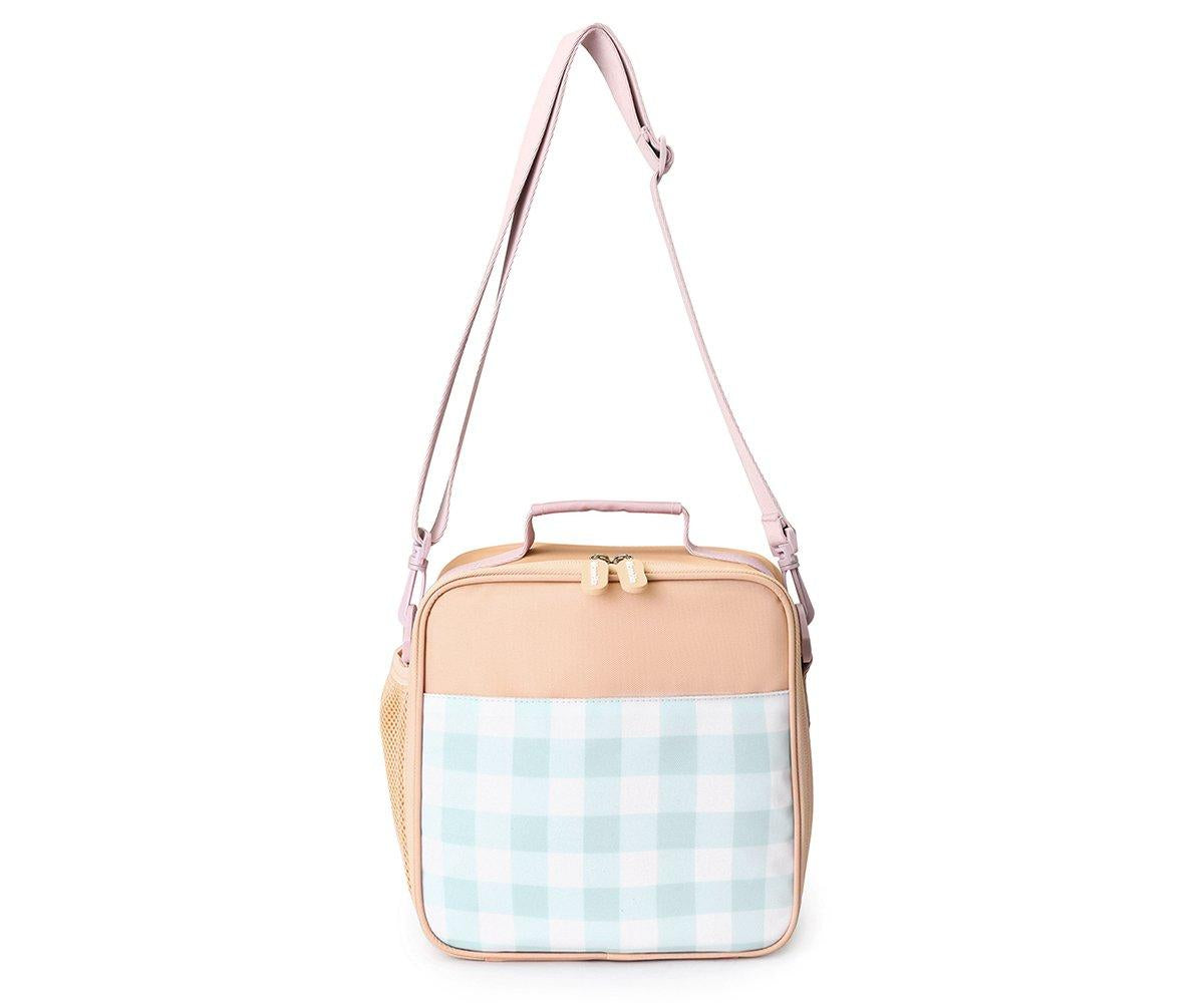 Borsa Termica Rigida Monnëka Apricot-Vichy Aqua Personalizzabile
