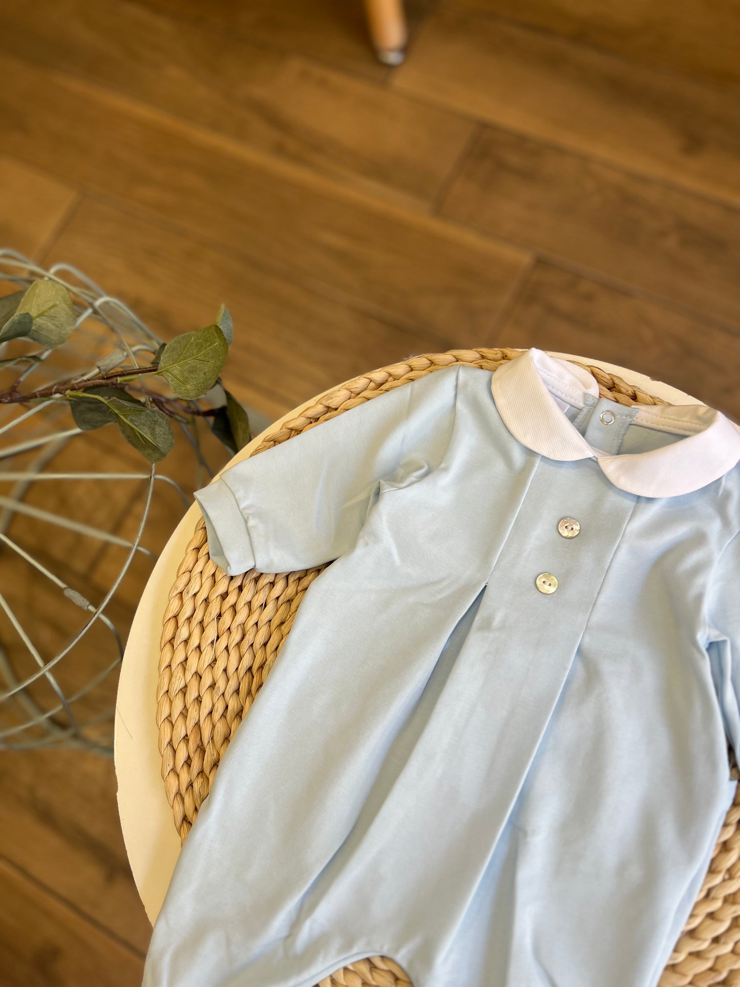 Tutina in cotone celeste