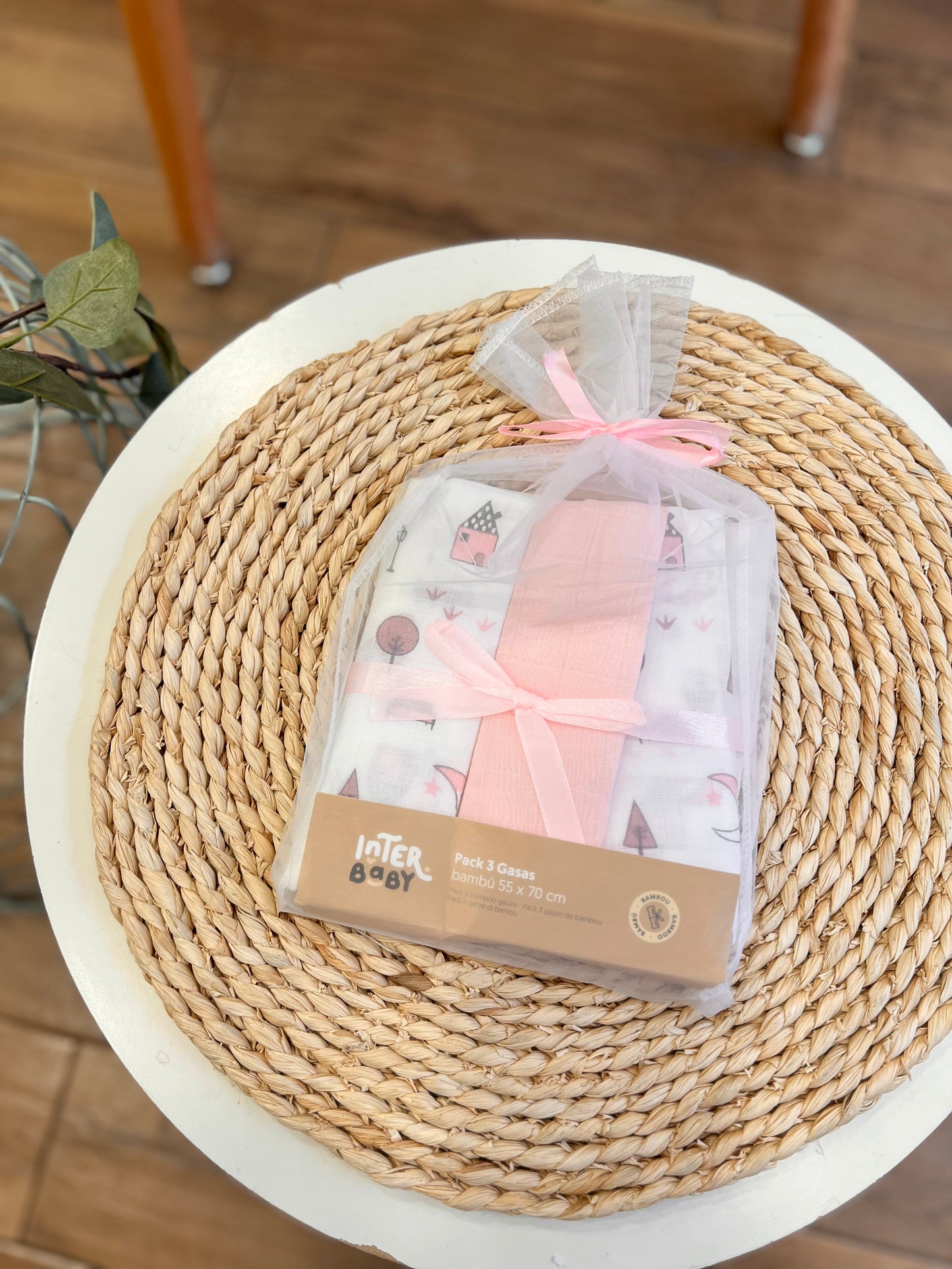 Set 3 mussole Cotone&Bamboo Rosa