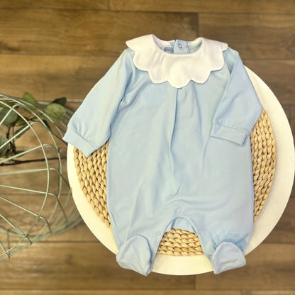 Tutina in cotone con colletto