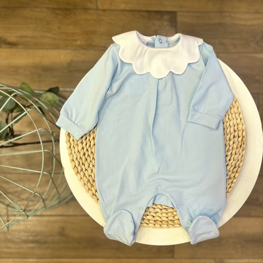 Tutina in cotone con colletto