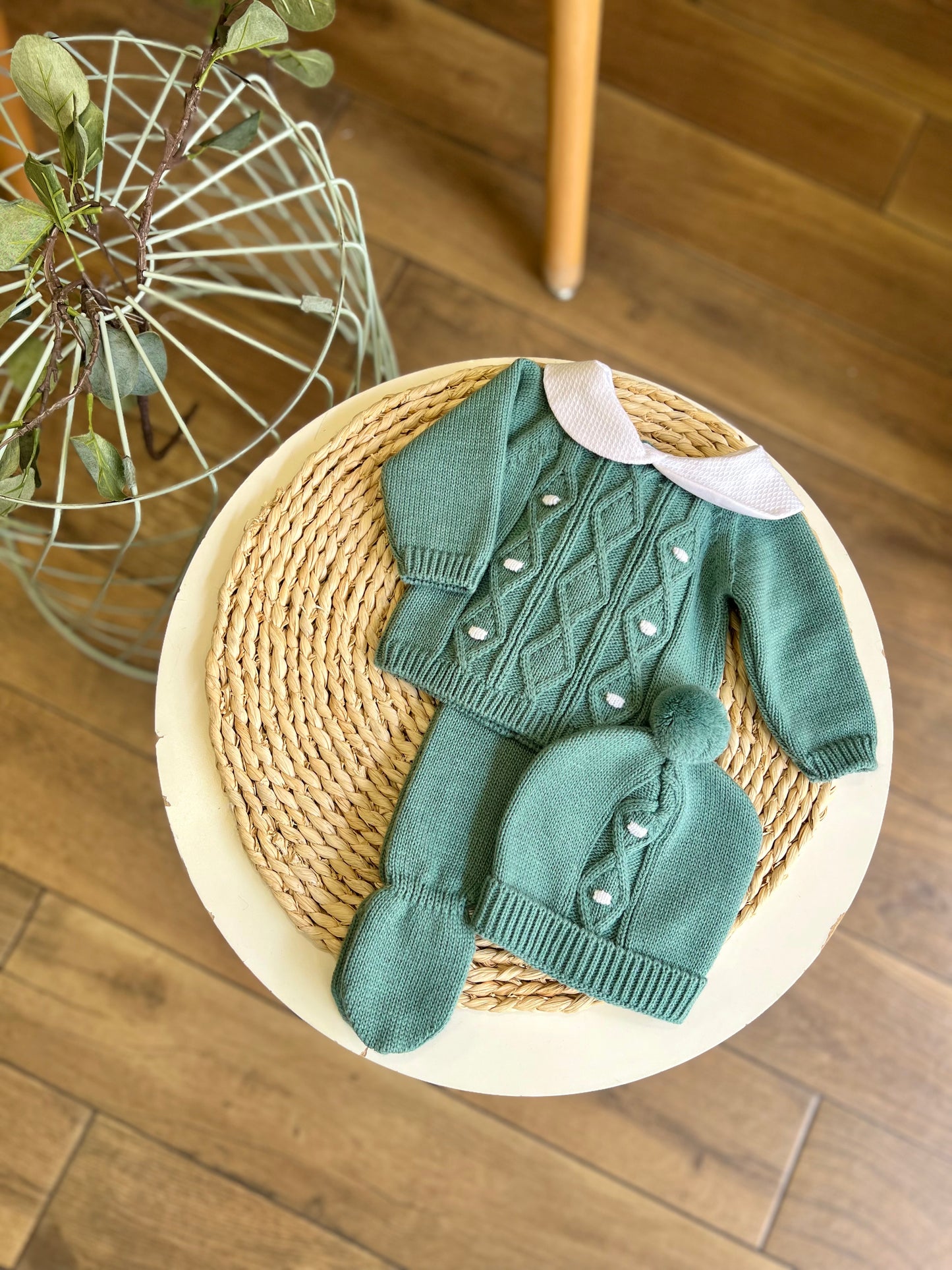 Completo invernale Verde con cappellino